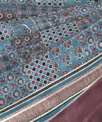 Classic Threads of India King Bedsheet Set, Ajrakh| 210 TC Cotton| 4 Pillow Covers
