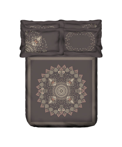 Classic Threads of India King Bedsheet Set, Gota Patti| 210 TC Cotton| 4 Pillow Covers