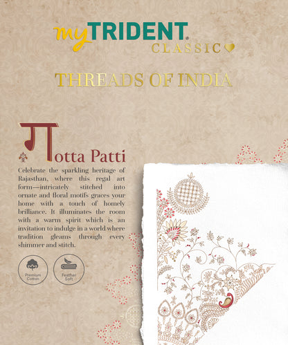 Classic Threads of India King Bedsheet Set, Gota Patti| 210 TC Cotton| 4 Pillow Covers