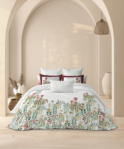 Classic Threads of India King Bedsheet Set, Kantha| 210 TC Cotton| 4 Pillow Covers