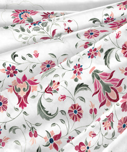 Classic Threads of India King Bedsheet Set, Marble Inlay| 210 TC Cotton| 4 Pillow Covers