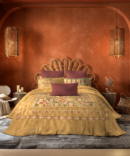 Classic Threads of India King Bedsheet Set, Phulkari| 210 TC Cotton| 4 Pillow Covers