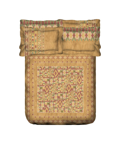 Classic Threads of India King Bedsheet Set, Phulkari| 210 TC Cotton| 4 Pillow Covers