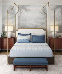 Nectarsoft Italian Retreat King Bedsheet, Fenestra|400 TC Cotton|4 Pillow Covers
