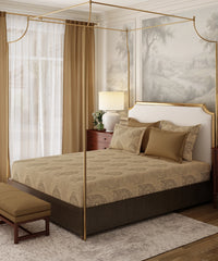 Nectarsoft Italian Retreat King Bedsheet, Baroque|400 TC Cotton|4 Pillow Covers