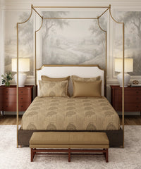 Nectarsoft Italian Retreat King Bedsheet, Baroque|400 TC Cotton|4 Pillow Covers