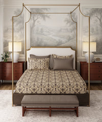 Nectarsoft Italian Retreat King Bedsheet, Royal Castle|400 TC Cotton|4 Pillow Covers