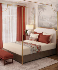 Nectarsoft Italian Retreat King Bedsheet, Vienna Views|400 TC Cotton|4 Pillow Covers