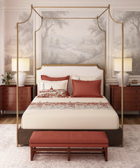 Nectarsoft Italian Retreat King Bedsheet, Vienna Views|400 TC Cotton|4 Pillow Covers