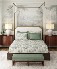 Nectarsoft Italian Retreat King Bedsheet, Amore|400 TC Cotton|4 Pillow Covers