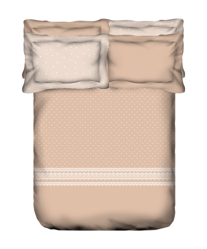 Indulgence Symphony of Threads Bedsheet Gift Set, Almond Peach| 300 TC Kasturi Cotton|4 Pillow Covers