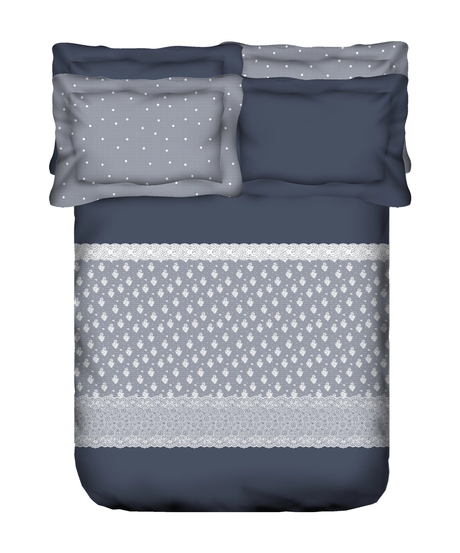 Indulgence Symphony of Threads Bedsheet Gift Set, Blueberry| 300 TC Kasturi Cotton|4 Pillow Covers