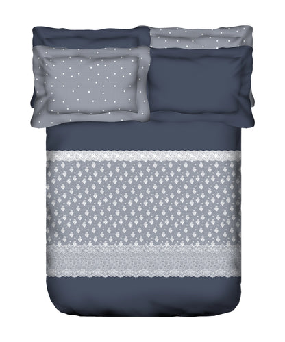 Indulgence Symphony of Threads Bedsheet Gift Set, Blueberry| 300 TC Kasturi Cotton|4 Pillow Covers