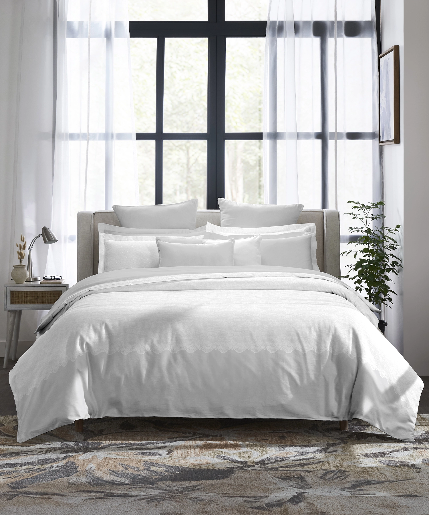 Indulgence Symphony of Threads Bedsheet Gift Set, Pearl| 300 TC Kasturi Cotton|4 Pillow Covers