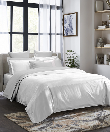 Indulgence Symphony of Threads Bedsheet Gift Set, Pearl| 300 TC Kasturi Cotton|4 Pillow Covers