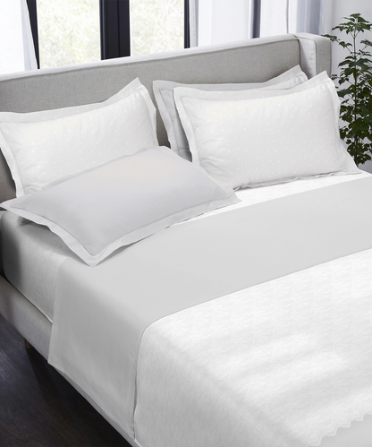 Indulgence Symphony of Threads Bedsheet Gift Set, Pearl| 300 TC Kasturi Cotton|4 Pillow Covers