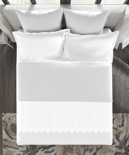 Indulgence Symphony of Threads Bedsheet Gift Set, Pearl| 300 TC Kasturi Cotton|4 Pillow Covers