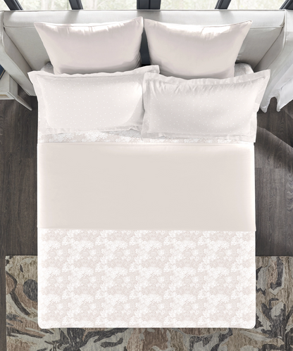 Indulgence Symphony of Threads Bedsheet Gift Set, Perfectly Pale| 300 TC Kasturi Cotton|4 Pillow Covers