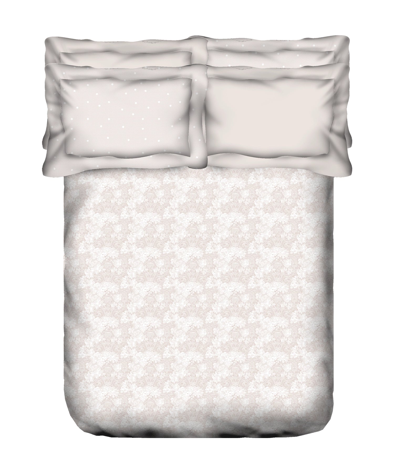 Indulgence Symphony of Threads Bedsheet Gift Set, Perfectly Pale| 300 TC Kasturi Cotton|4 Pillow Covers
