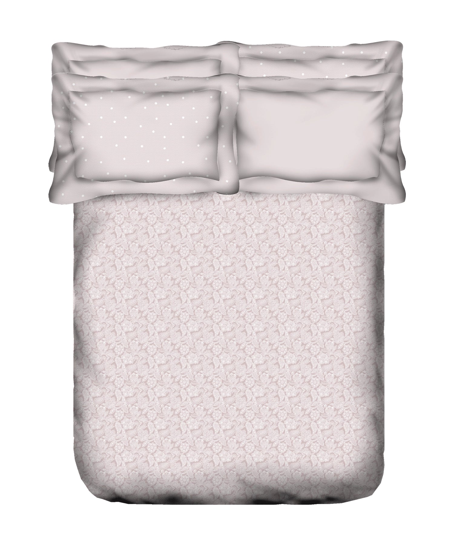 Indulgence Symphony of Threads Bedsheet Gift Set, Rose Dust| 300 TC Kasturi Cotton|4 Pillow Covers
