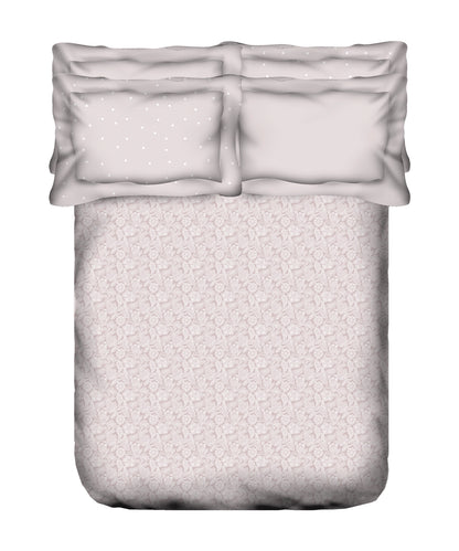 Indulgence Symphony of Threads Bedsheet Gift Set, Rose Dust| 300 TC Kasturi Cotton|4 Pillow Covers