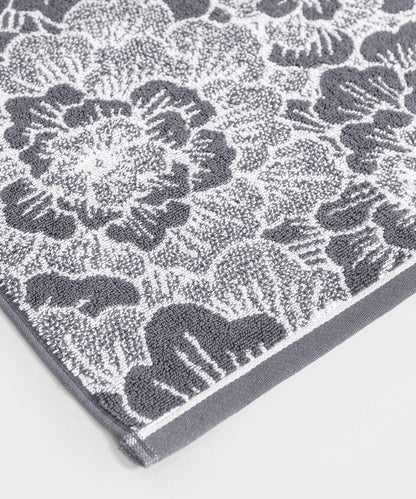 Floral 1 Pc Bath Towel, Grey| 600 GSM Cotton