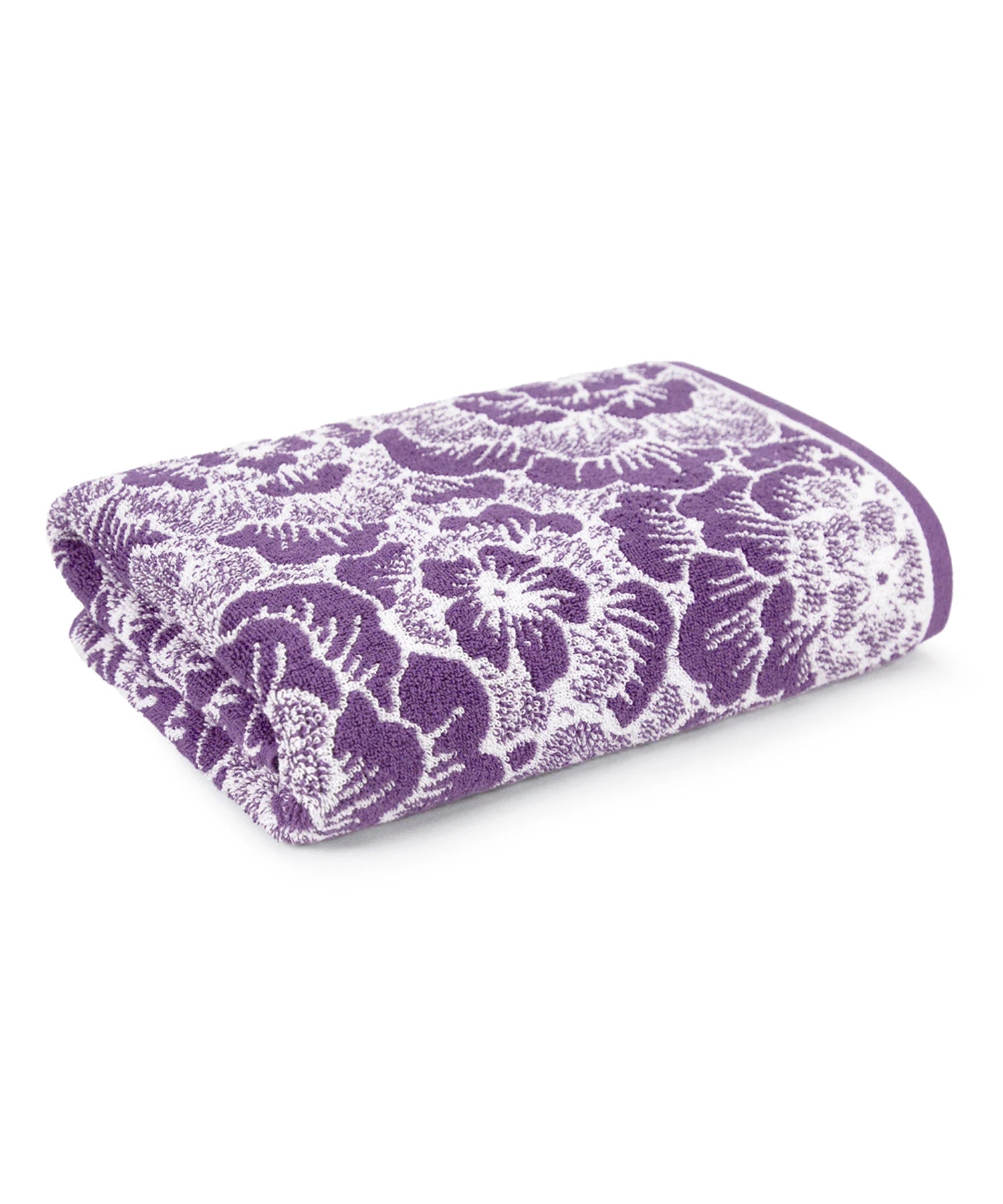 Floral 1 Pc Bath Towel, Purple| 600 GSM Cotton