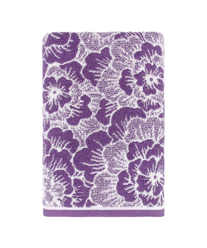 Floral 1 Pc Bath Towel, Purple| 600 GSM Cotton