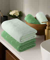 Aroma 4Pc Towel Set, Green Apple| 500 GSM Cotton
