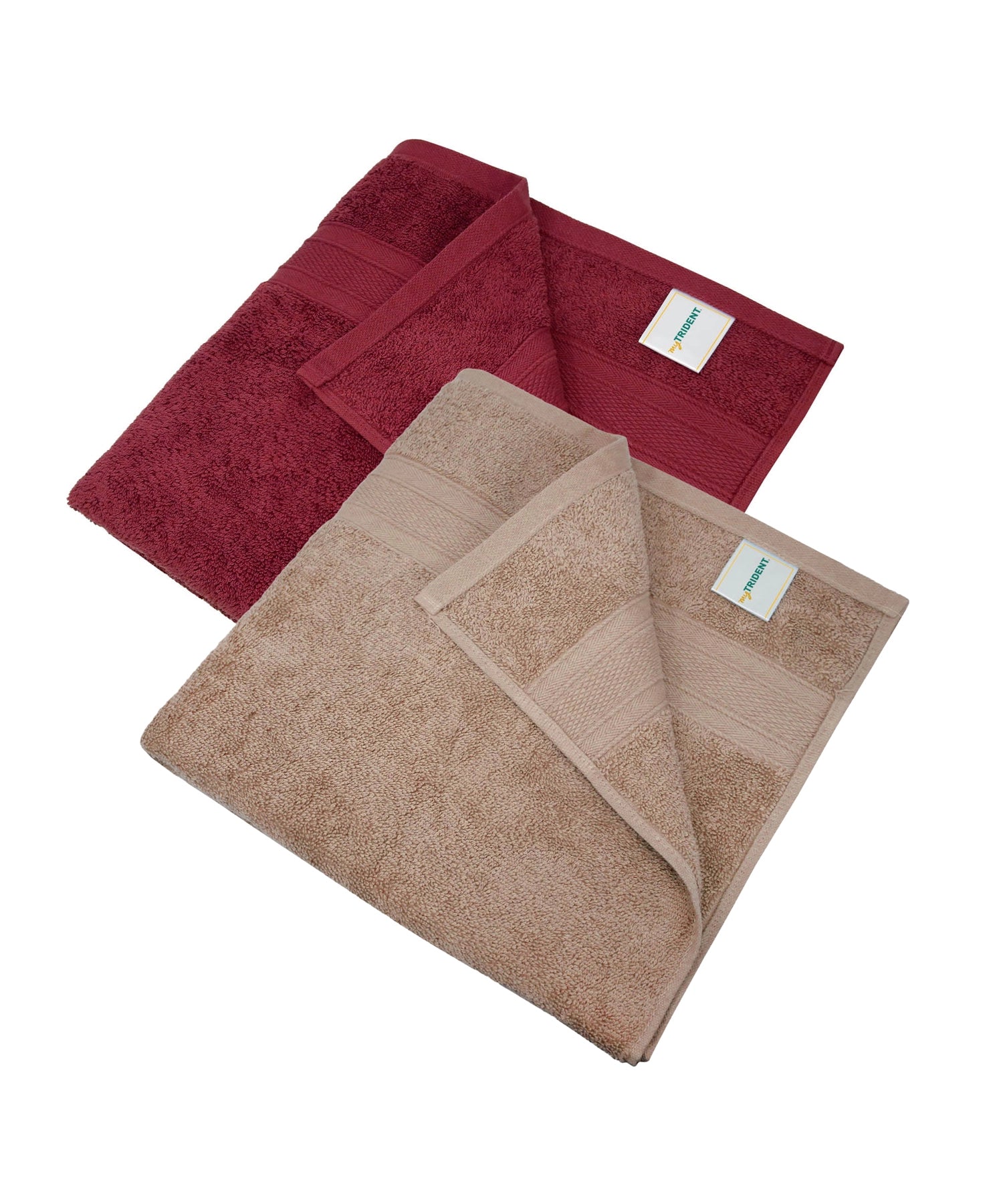 Soft Comfort 2 Pc Bath Towel, Acorn & Wine Red| 509 GSM Cotton Super Absorbent