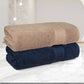 Soft Comfort 2 Pc Bath Towel, Acorn & Navy| 509 GSM Cotton Super Absorbent