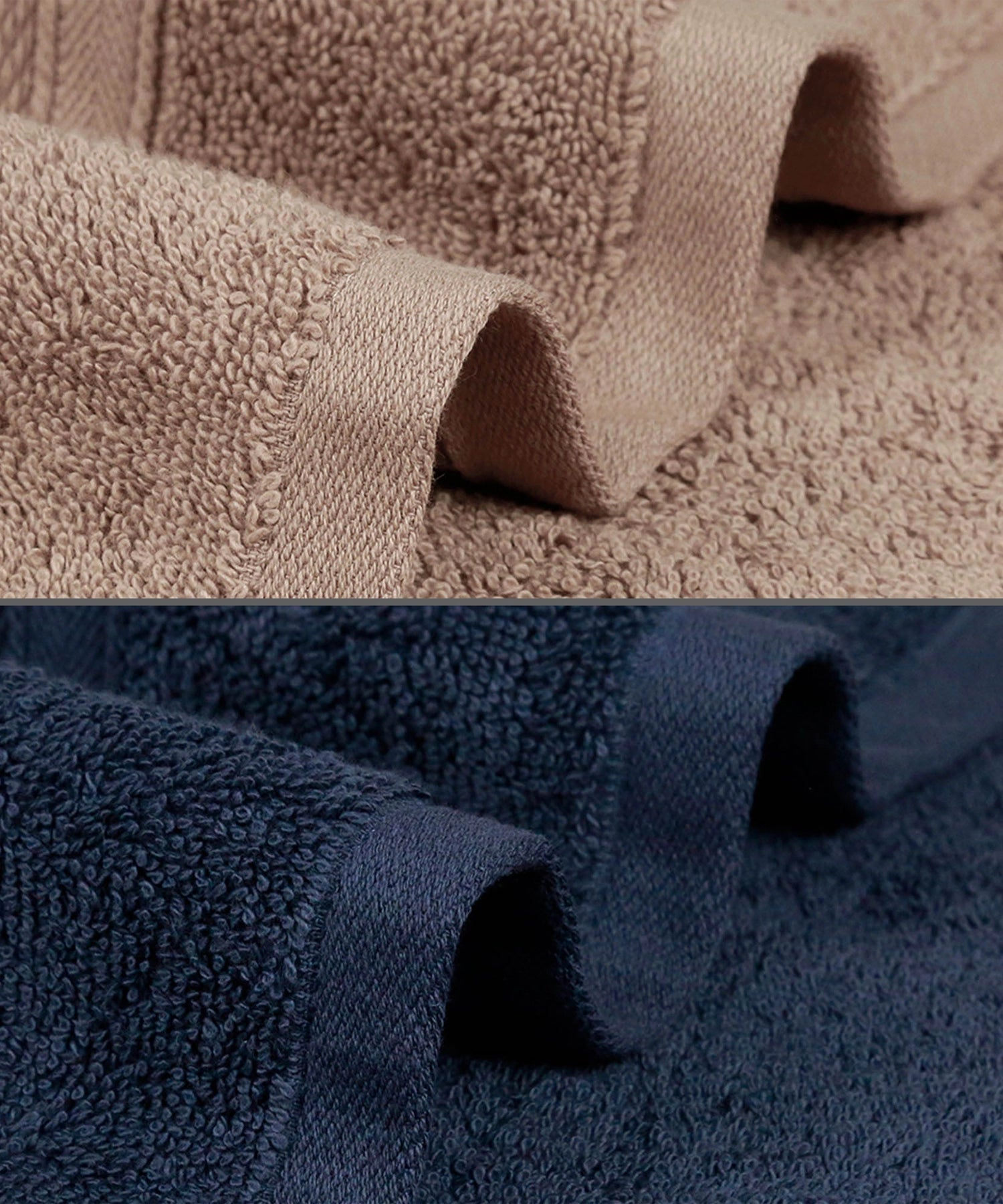 Soft Comfort 2 Pc Bath Towel, Acorn & Navy| 509 GSM Cotton Super Absorbent
