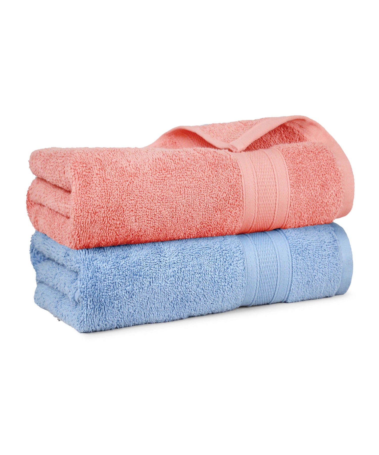 Soft Comfort 2 Pc Bath Towel, Allure & Coral Haze| 509 GSM Cotton Super Absorbent