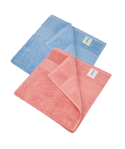 Soft Comfort 2 Pc Bath Towel, Allure & Coral Haze| 509 GSM Cotton Super Absorbent