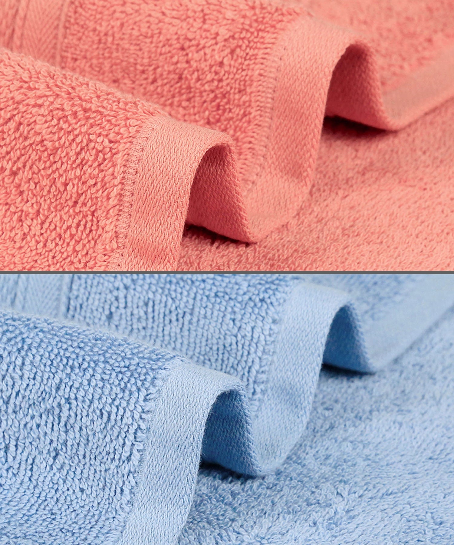 Soft Comfort 2 Pc Bath Towel, Allure & Coral Haze| 509 GSM Cotton Super Absorbent