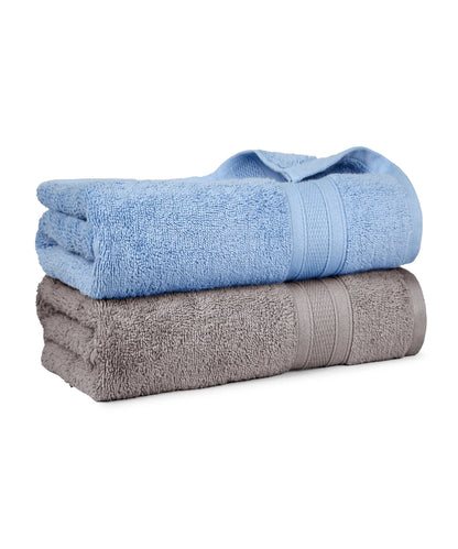 Soft Comfort 2 Pc Bath Towel, Charcoal & Allure| 509 GSM Cotton Super Absorbent