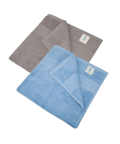 Soft Comfort 2 Pc Bath Towel, Charcoal & Allure| 509 GSM Cotton Super Absorbent