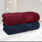 Soft Comfort 2 Pc Bath Towel, Wine Red & Navy| 509 GSM Cotton Super Absorbent
