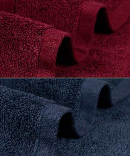 Soft Comfort 2 Pc Bath Towel, Wine Red & Navy| 509 GSM Cotton Super Absorbent