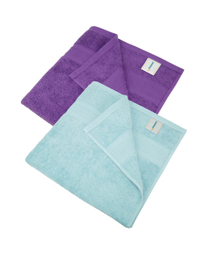 Soft Comfort 2 Pc Bath Towel, Nile Blue & Plum| 509 GSM Cotton Super Absorbent