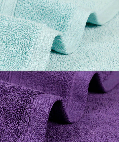 Soft Comfort 2 Pc Bath Towel, Nile Blue & Plum| 509 GSM Cotton Super Absorbent