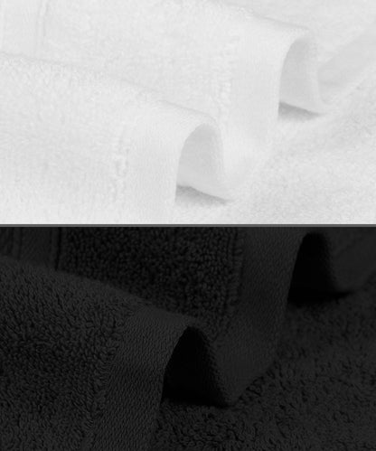 Soft Comfort 2 Pc Bath Towel, Black & White| 509 GSM Cotton Super Absorbent