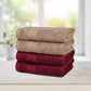Soft Comfort 4 Pc Hand Towel, Acorn & Wine Red| 509 GSM Cotton Super Absorbent