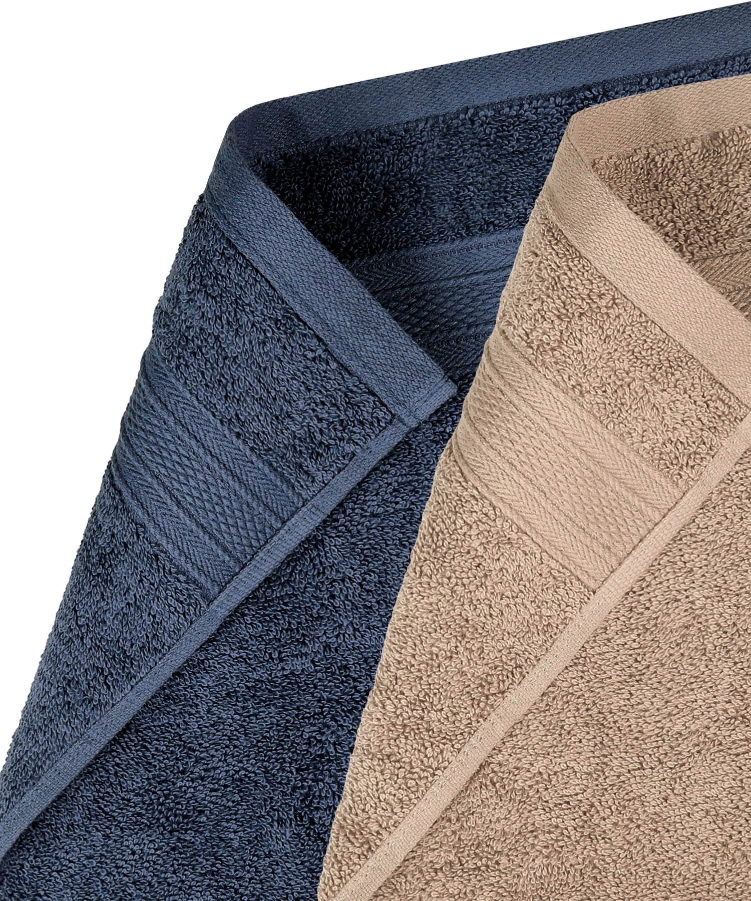 Soft Comfort 4 Pc Hand Towel, Acorn & Navy| 509 GSM Cotton Super Absorbent