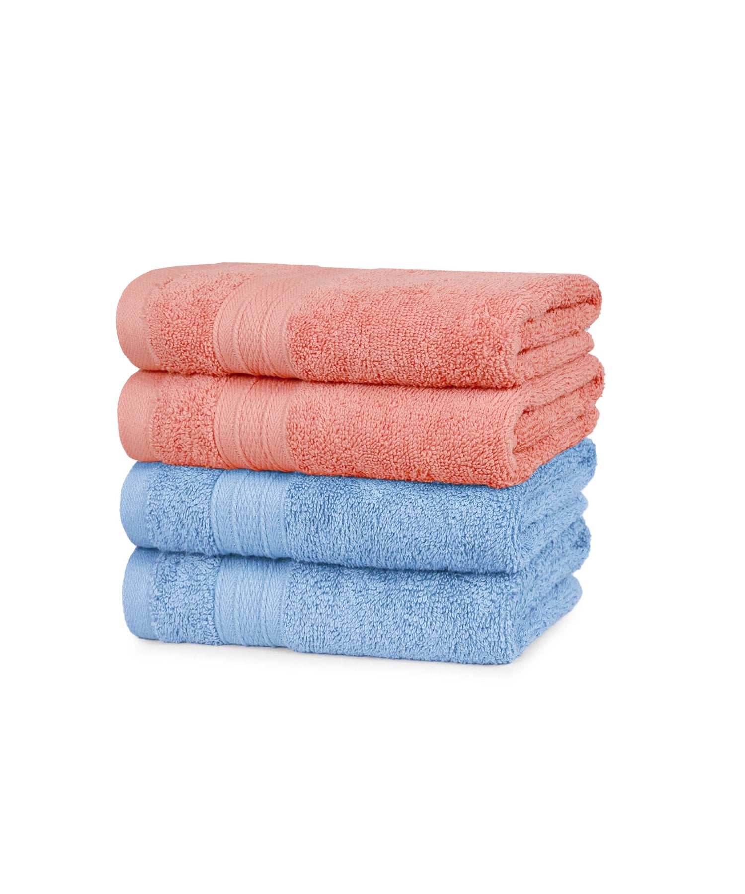 Soft Comfort 4 Pc Hand Towel, Allure & Coral Haze| 509 GSM Cotton Super Absorbent