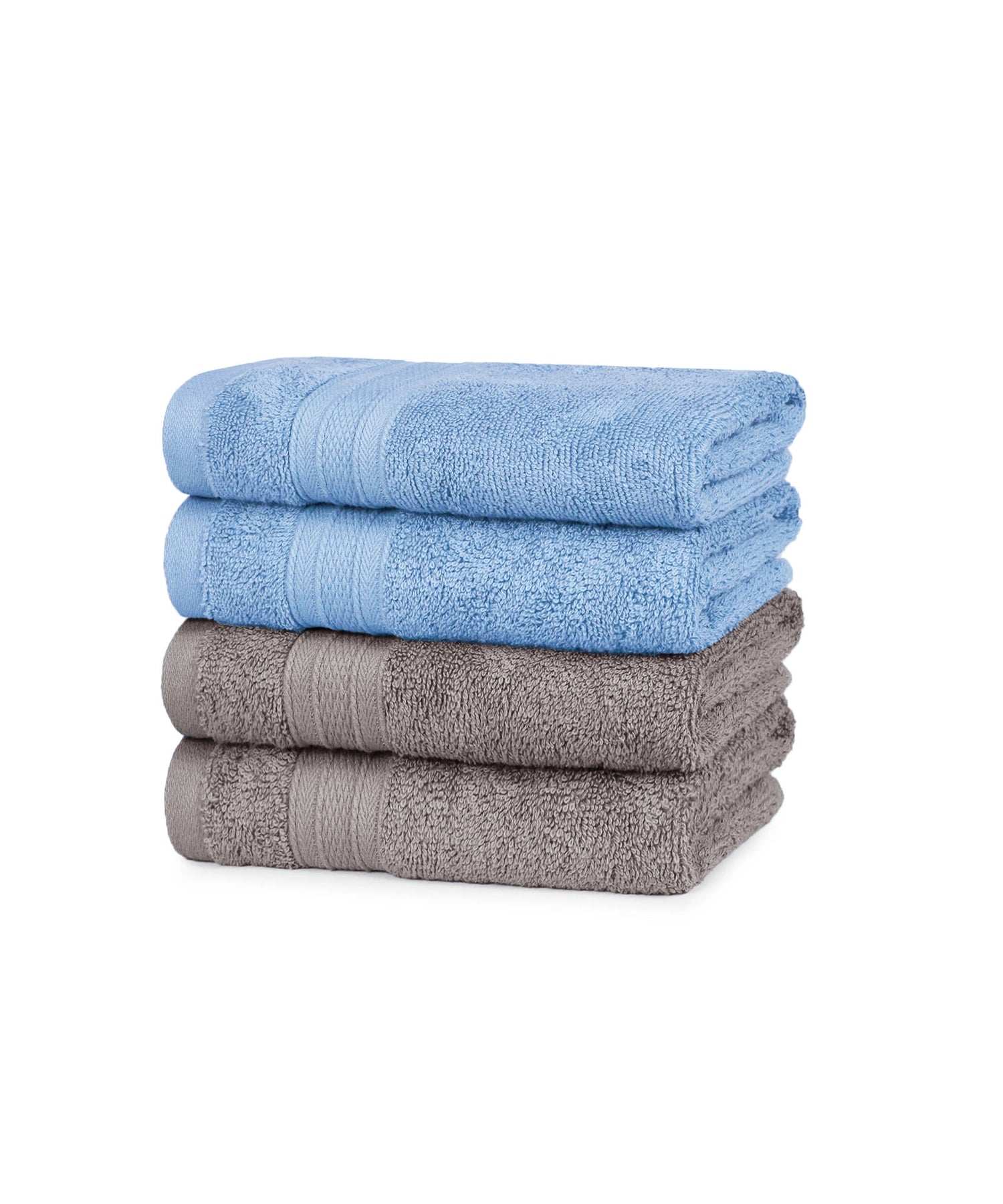 Soft Comfort 4 Pc Hand Towel, Charcoal & Allure| 509 GSM Cotton Super Absorbent