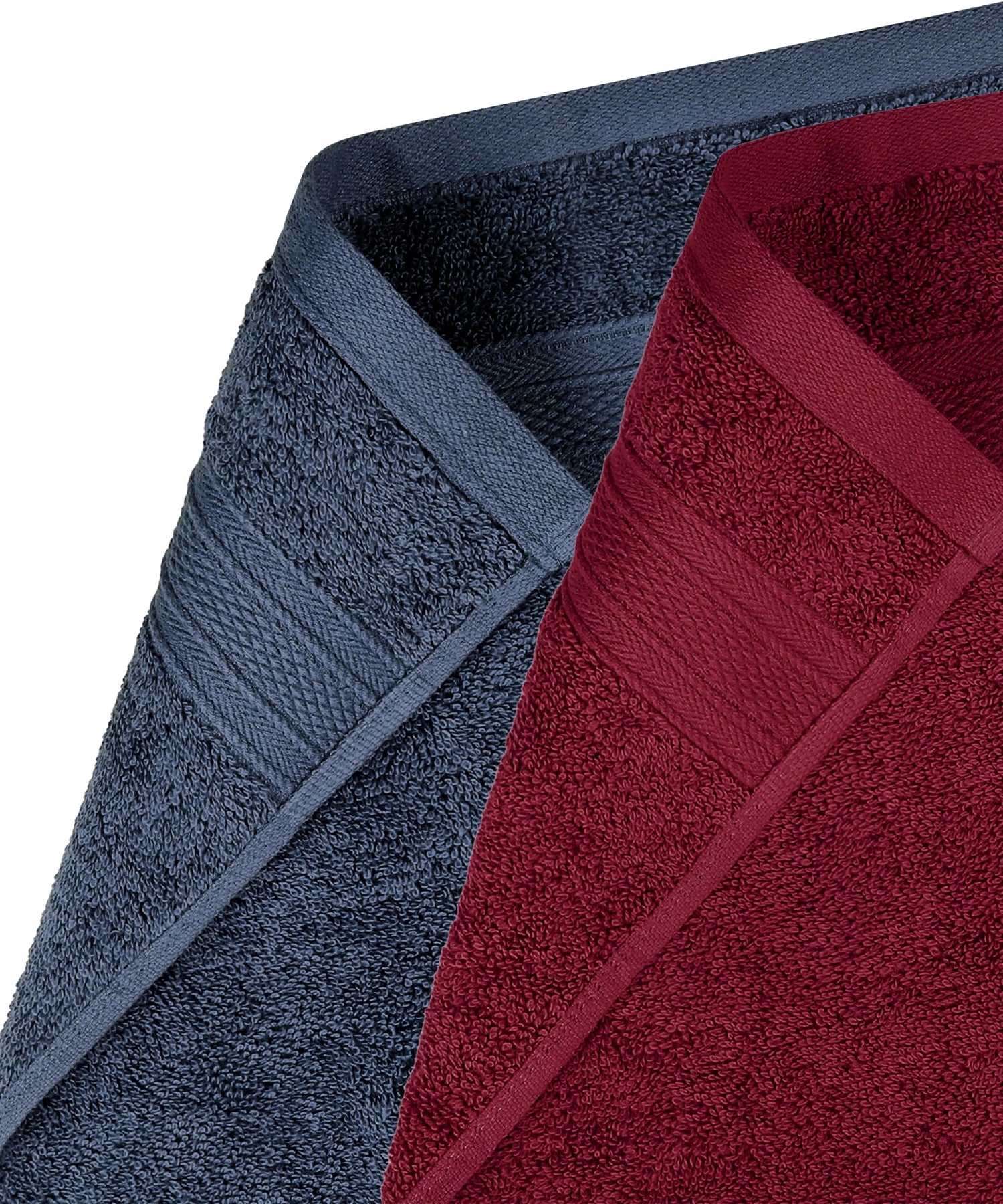 Soft Comfort 4 Pc Hand Towel, Wine Red & Navy| 509 GSM Cotton Super Absorbent