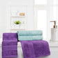 Soft Comfort 4 Pc Hand Towel, Nile Blue & Plum| 509 GSM Cotton Super Absorbent