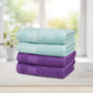Soft Comfort 4 Pc Hand Towel, Nile Blue & Plum| 509 GSM Cotton Super Absorbent