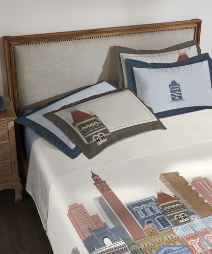 Classic Safarnama King Bedsheet Gift Box| City Rush | 210 TC Cotton| 2 Pillow Covers